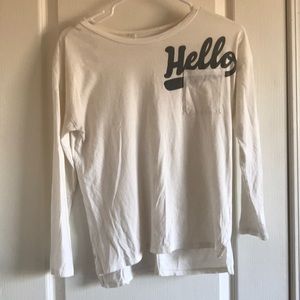 Cream Hello Long Sleeved Shirt